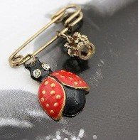 Vintage-Retor-Rhinestone-Colorful-Glazed-Ladybug-Cute-Crown-Pin-Brooch-Korean-pin-free-shipping-B020-